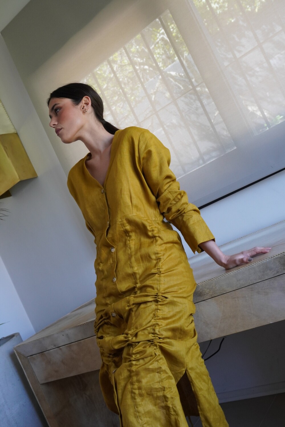 Imperfect Shape Dress Mostaza