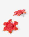 Aros Pasantes Color Aros Pasantes Maxi Flor - Rojo Cereza
