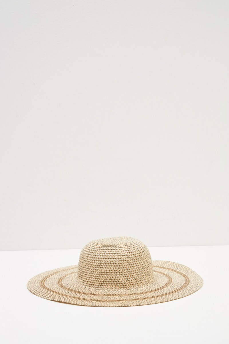 Sombrero con rayas - crudo 