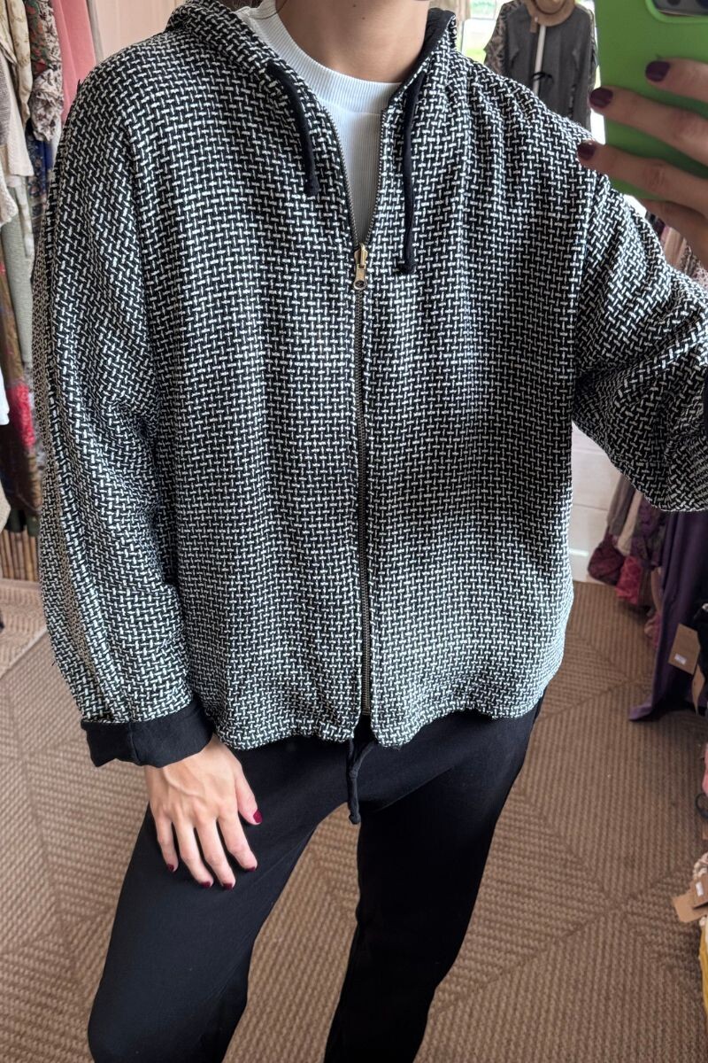 Campera agua reversible Negra con blanco