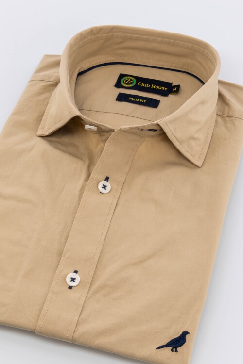 Camisa Short collar Kaki