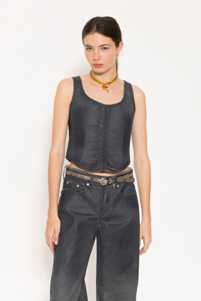 TOP LINA COATED Azul