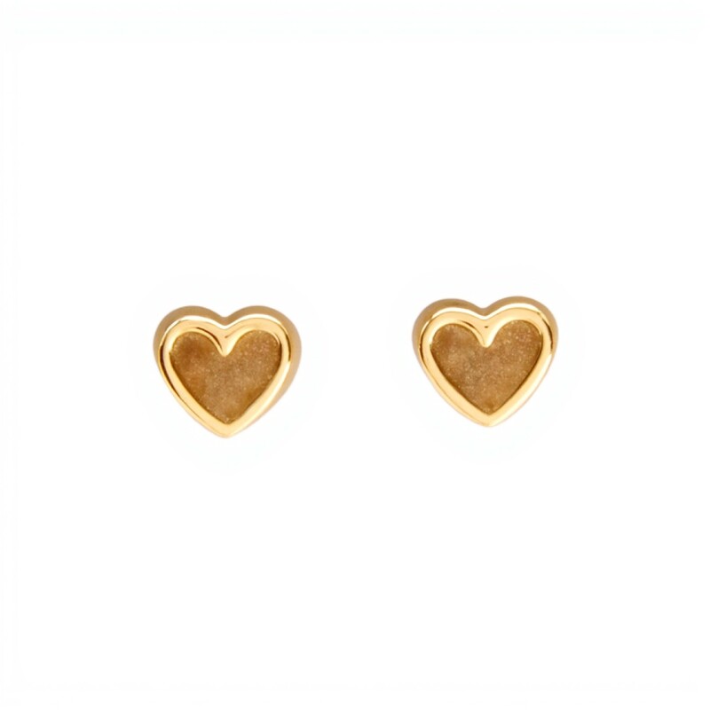 Caravanas Corazón de oro- Oro bajo - Sin piedra- CA8056 conpiedra