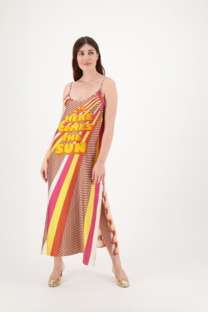 VESTIDO LARGO Mostaza