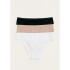 KIT COM 3 CALCINHAS FEM PRETO/BEGE/BRANCO