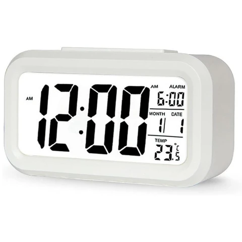 Reloj Despertador Digital Fecha Temperatura Alarma Luz Led Color Variante Blanco