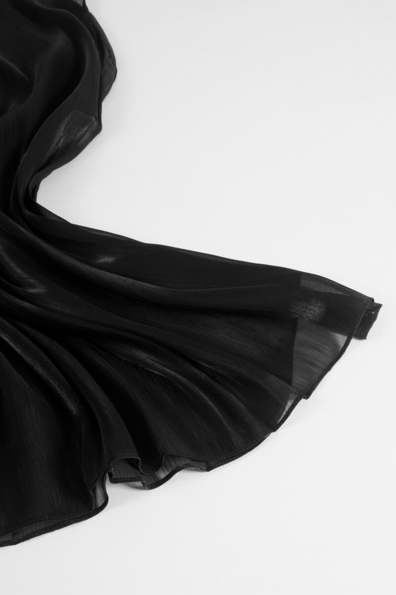 Pashmina party satén negro