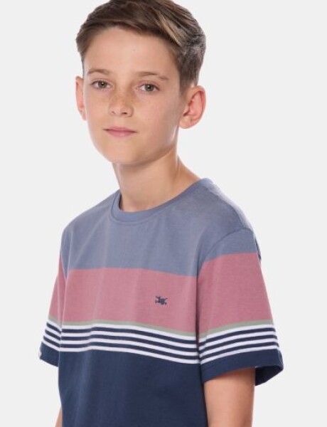 REMERA RAYADA Azul