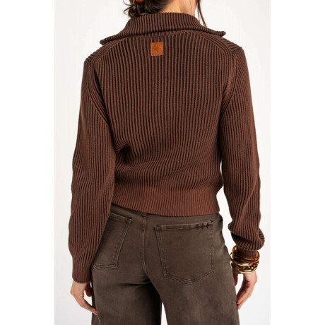 Campera Tejida Algodón Chocolate