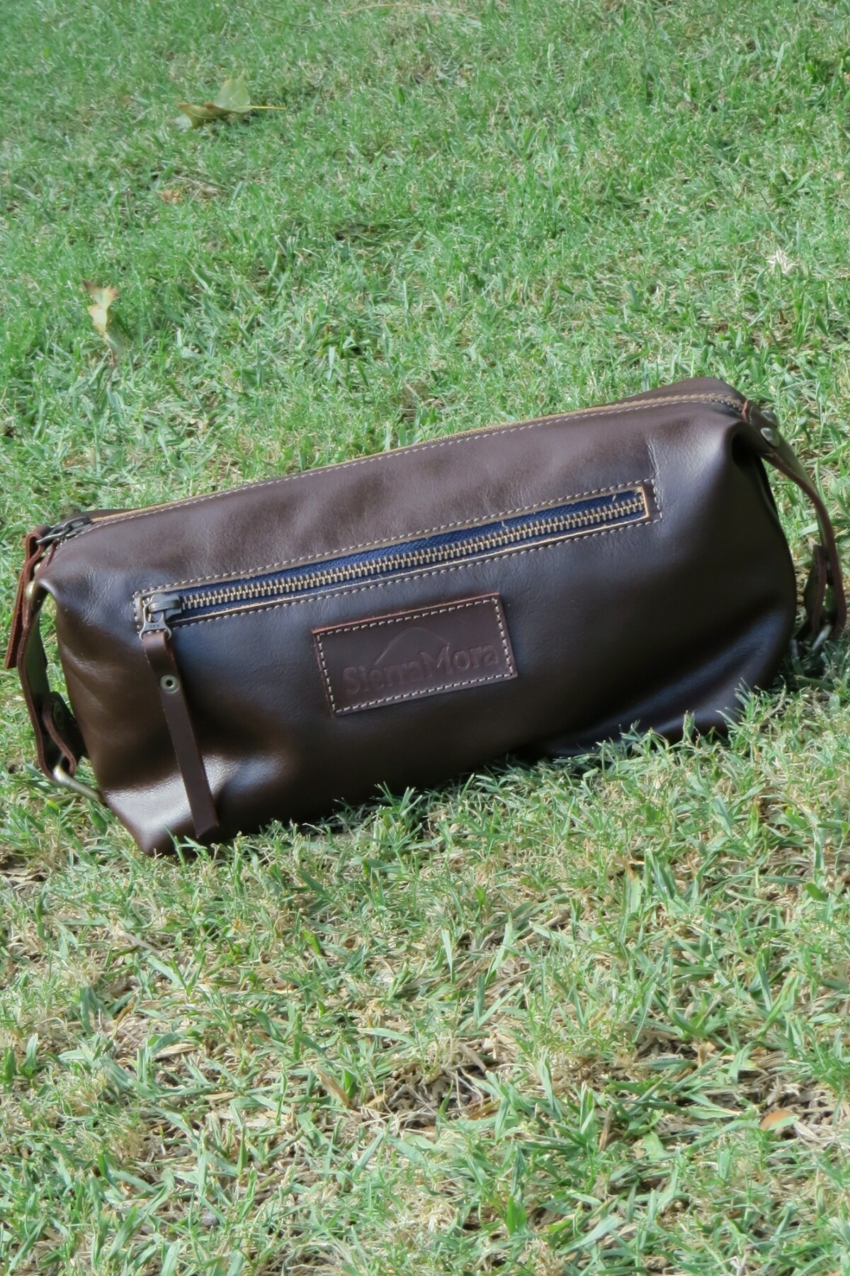 Necessaire de Cuero Marrón Blue Zip