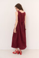 VESTIDO LINO VIVI BURDEOS
