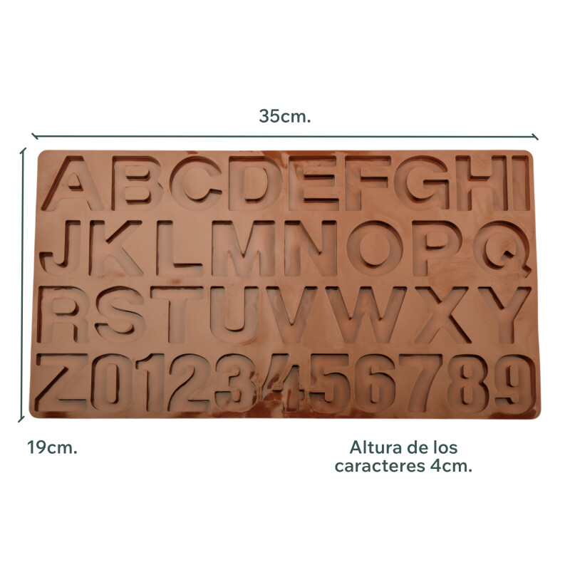 Molde Silicona Letras Numeros Cocina Resina Sin Color