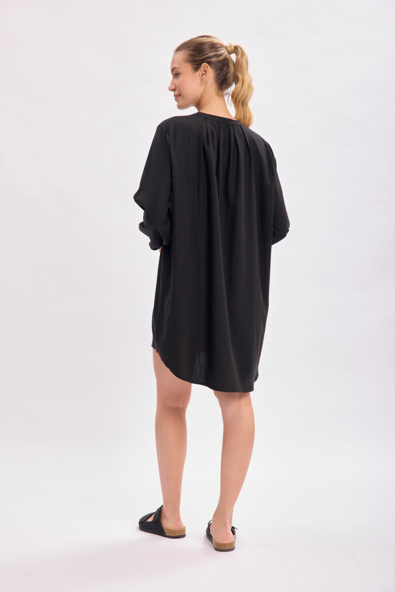 Vestido mangas volumen Negro
