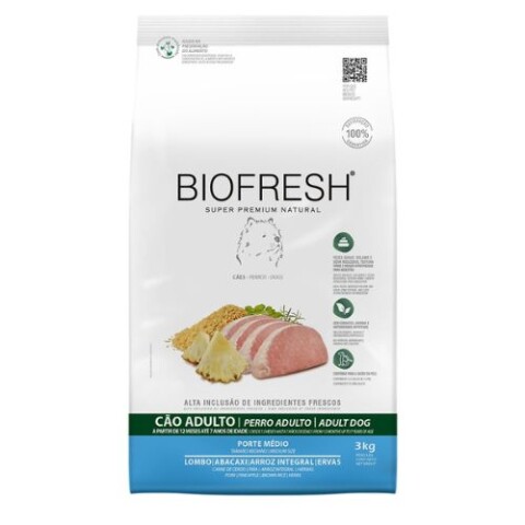 BIOFRESH PERRO ADULTO RAZ. MED 3 KG CERDO Y ANANÁ Biofresh Perro Adulto Raz. Med 3 Kg Cerdo Y Ananá