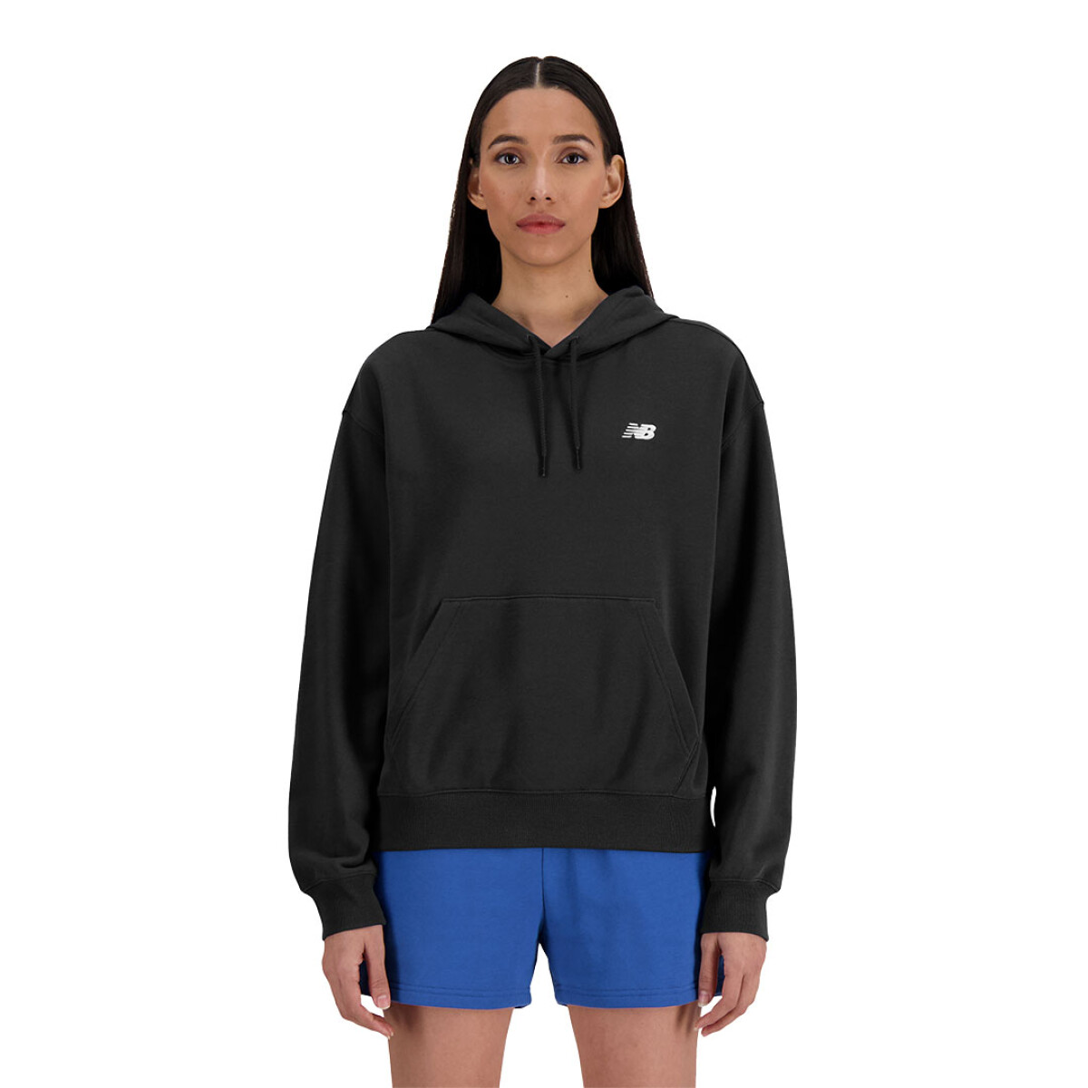 Canguro de Mujer New Balance French Terry Small Logo Hoodie - Negro 