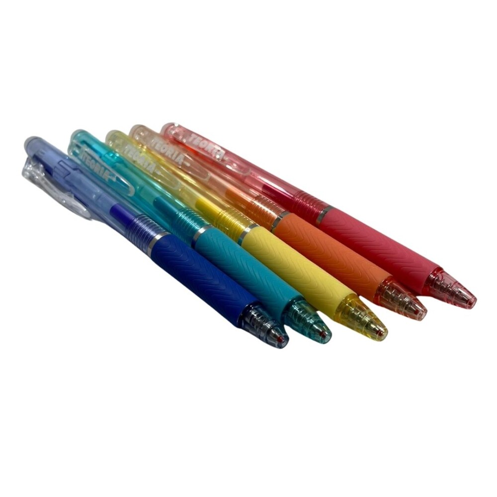 Bolígrafos Borrables Click Retráctiles Teoria x5 BOLÍGRAFO BORRABLE CLICK RETRÁCTIL SET X 5 TEORIA