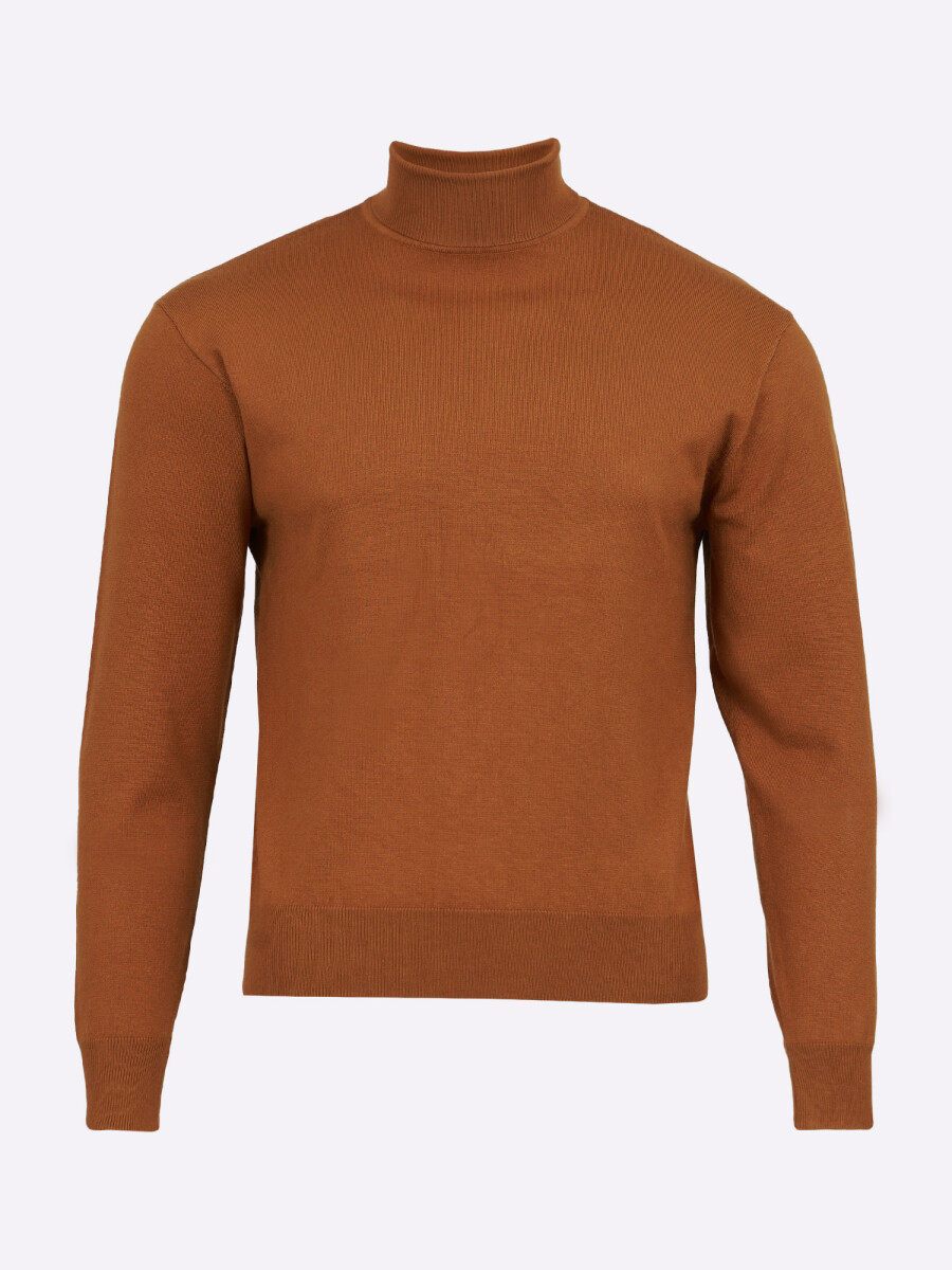 Sweater cuello alto - cobre 