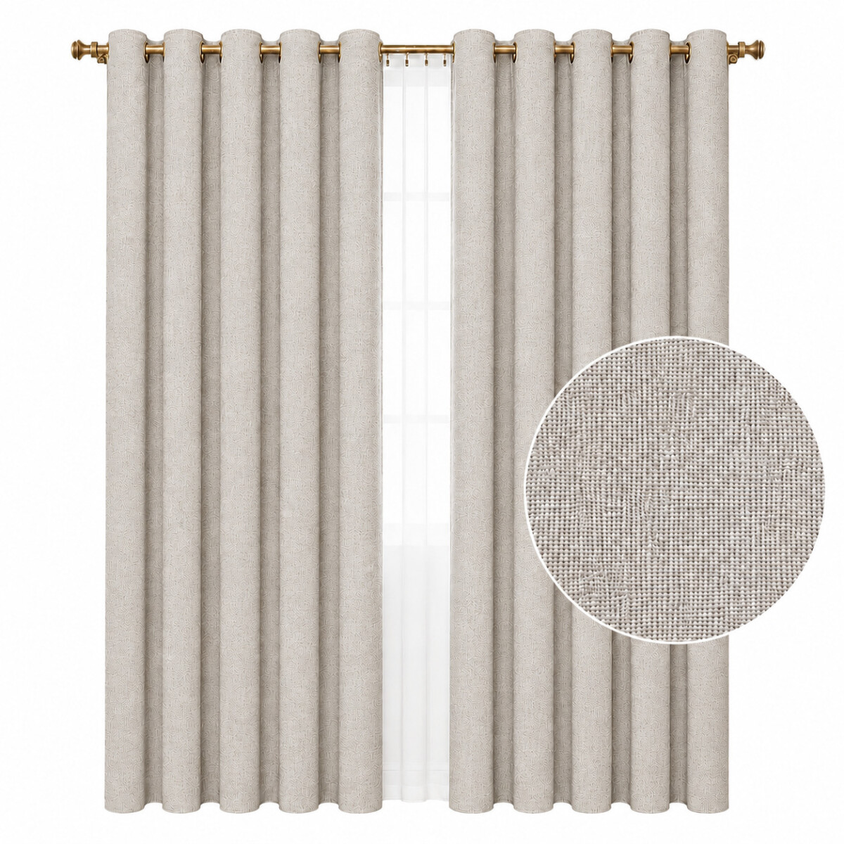 Set x2 Cortina Blackout 140x230 Cm Living Dormitorio - Gris Topo Claro 