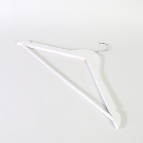 PERCHA MADERA BLANCO 44.5X22CM 3PZAS Unica