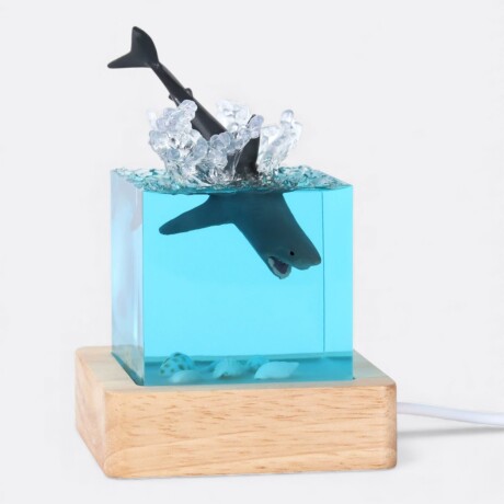 Lámpara Resina Cuadrada Animales Marinos Tiburón