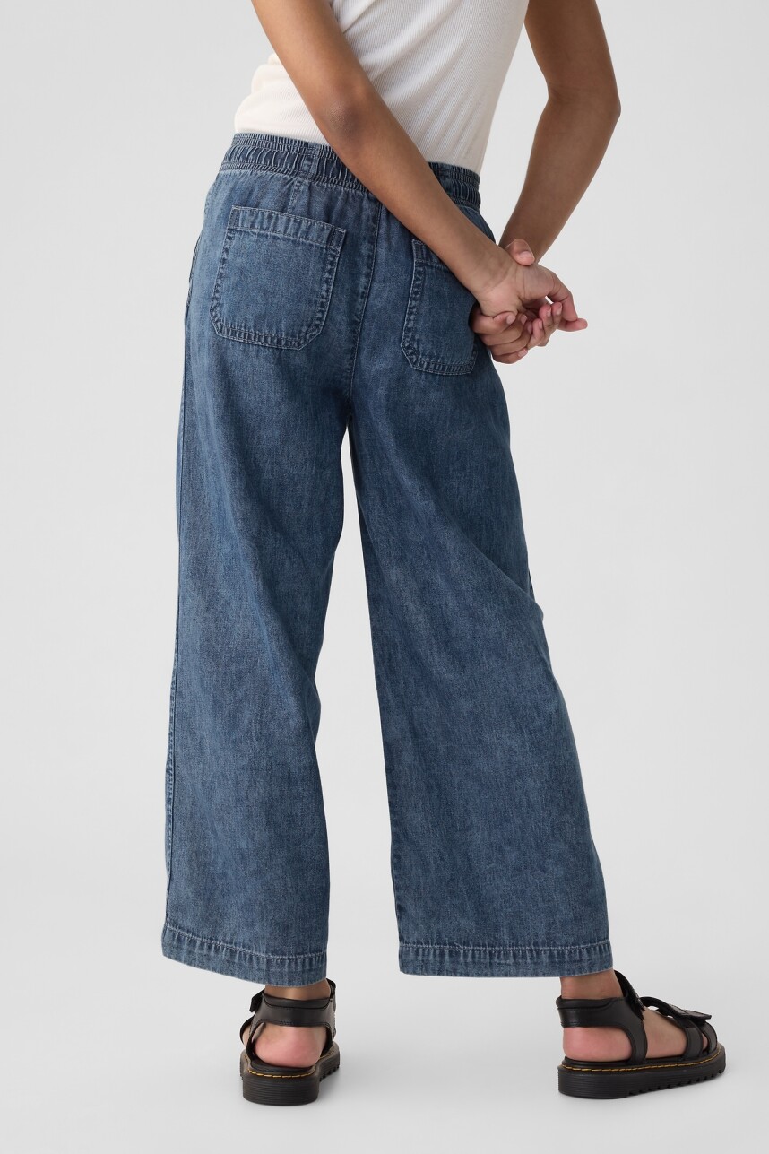 Jean Wide Leg Niña Medium Wash