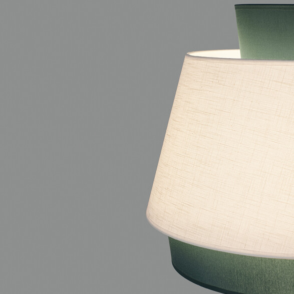 Colgante pantalla de tela verde E27 Ø450mm ASPEN BA0216