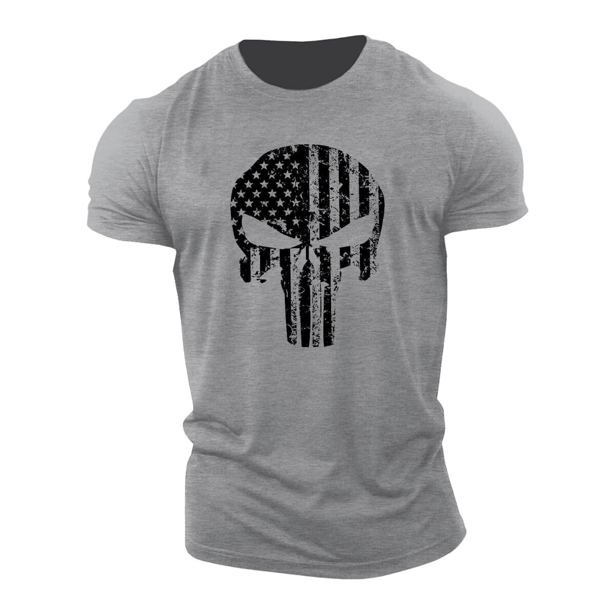 Remera de algodón Punisher USA - Gris 