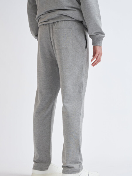 Pantalón deportivo recto Gris Claro Melange