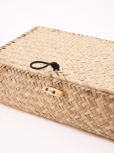 CAJA TEJIDA CON TAPA NATURAL
