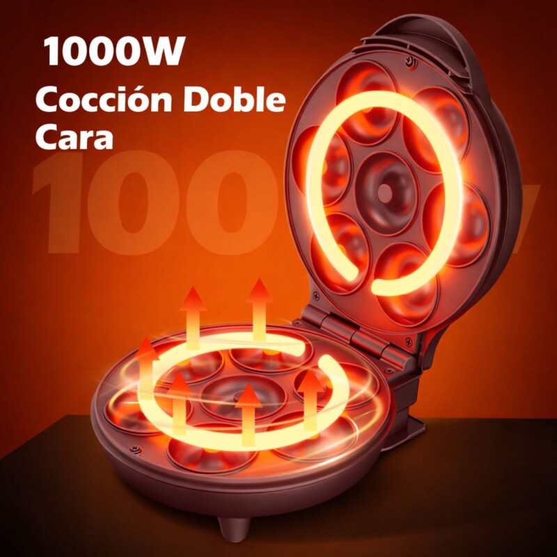 Maquina Para 7 Mini Donas Antiadherente 1000w Youhome Maquina Para 7 Mini Donas Antiadherente 1000w Youhome