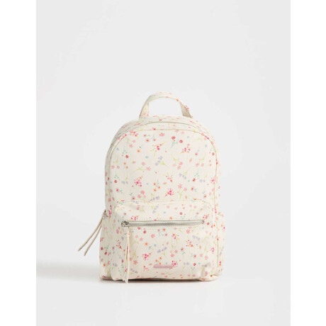 Mochila Con Charms Estampado Flores