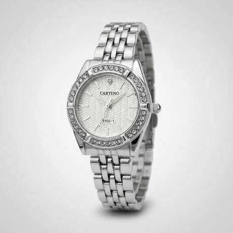 Reloj Pulsera para Mujer Diseño Elegante Clásico con Brillos Plateado