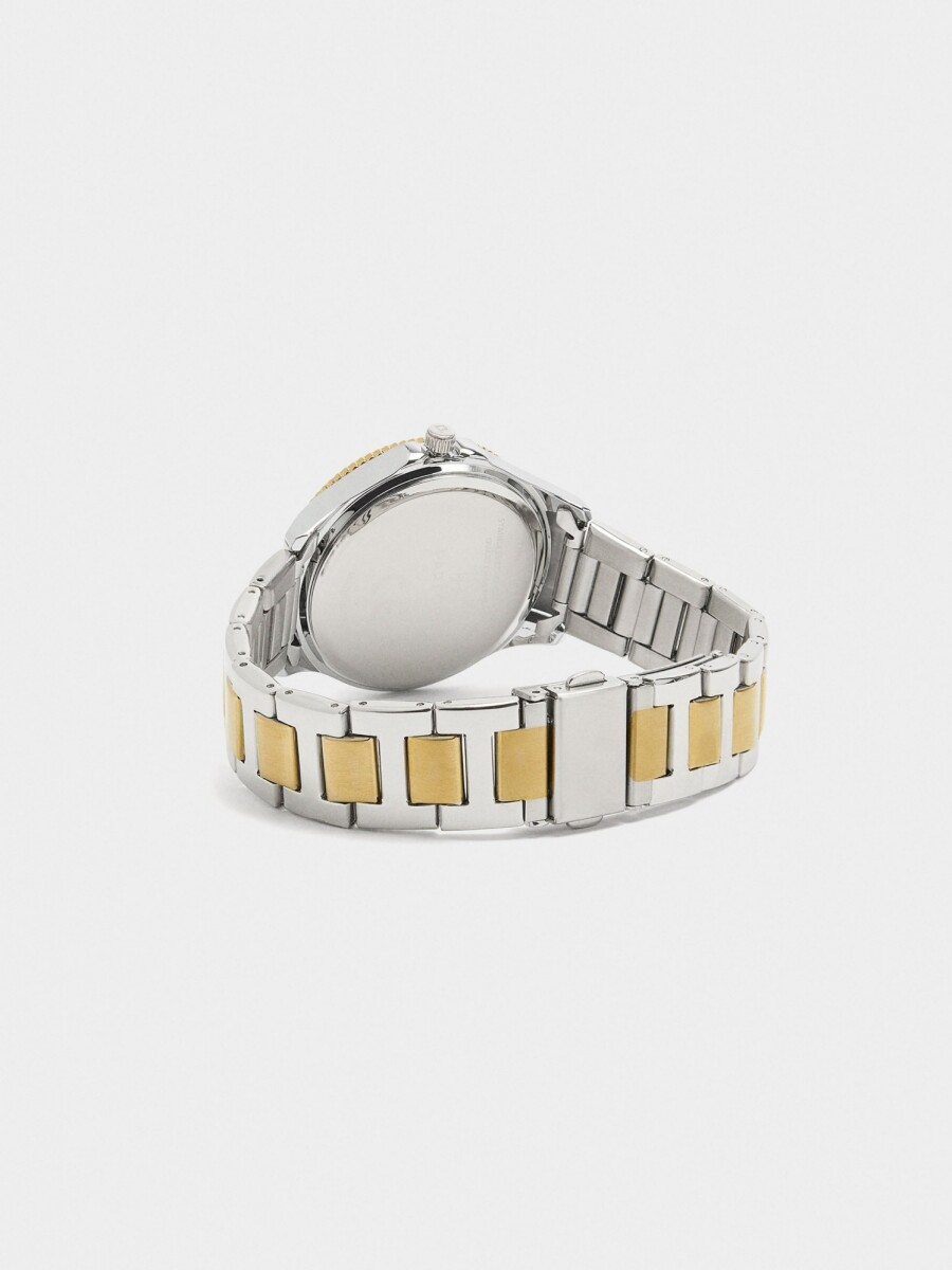 Reloj Bicolor Con Pulsera De Acero Inoxidable bicolor