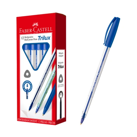 Lapicera FABER CASTEL Trilux | Caja de 12 unidades | Azul