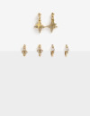 Aros Argollas Set Metal Aros Argolla Set Cosmic - Dorado