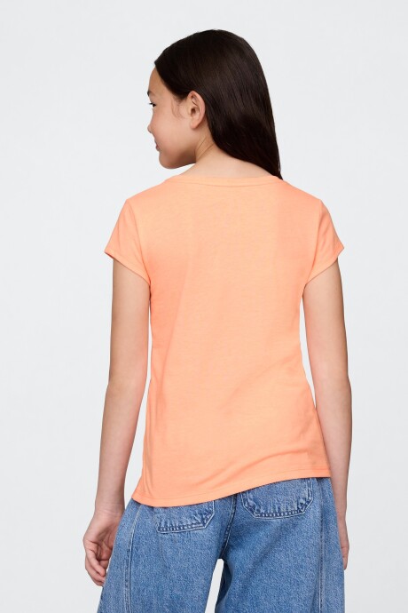 Remera Gráfico Niña Orange Kiss Neon