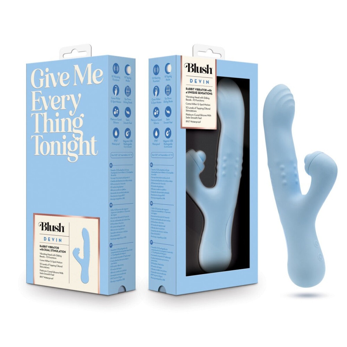 Vibrador Rabbit Estimulación Devin Blush 