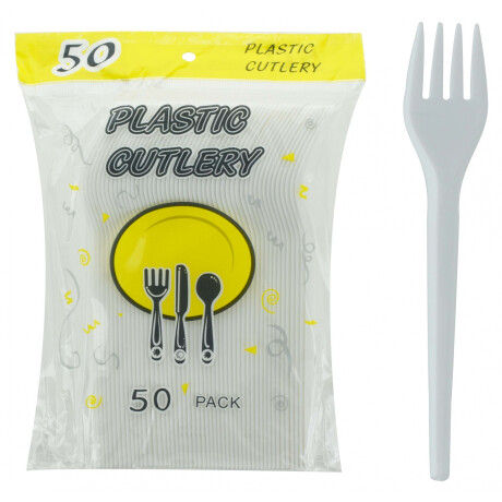 Pack de 50 tenedores descartables de plastico Pack de 50 tenedores descartables de plastico