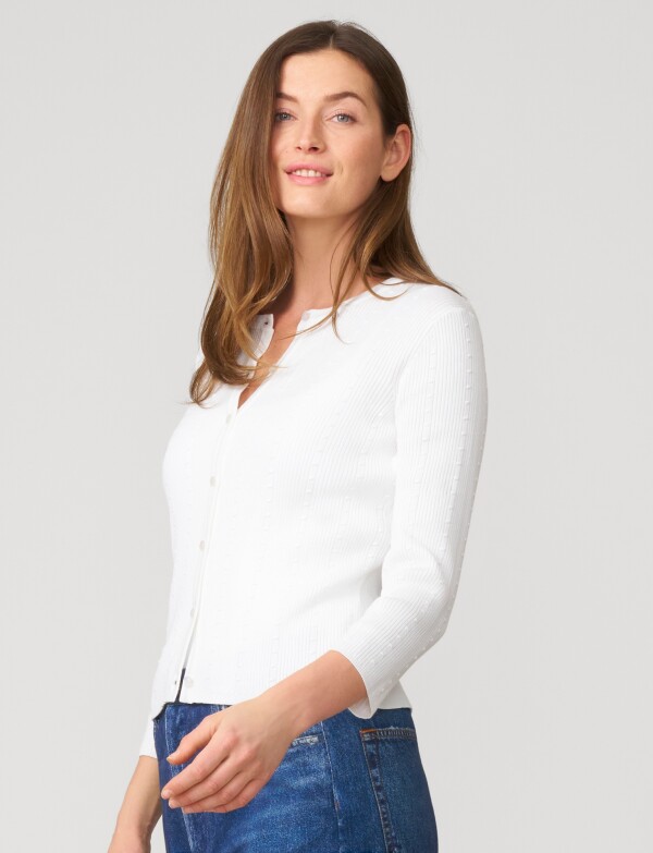 Cardigan Tejido Texturado CRUDO