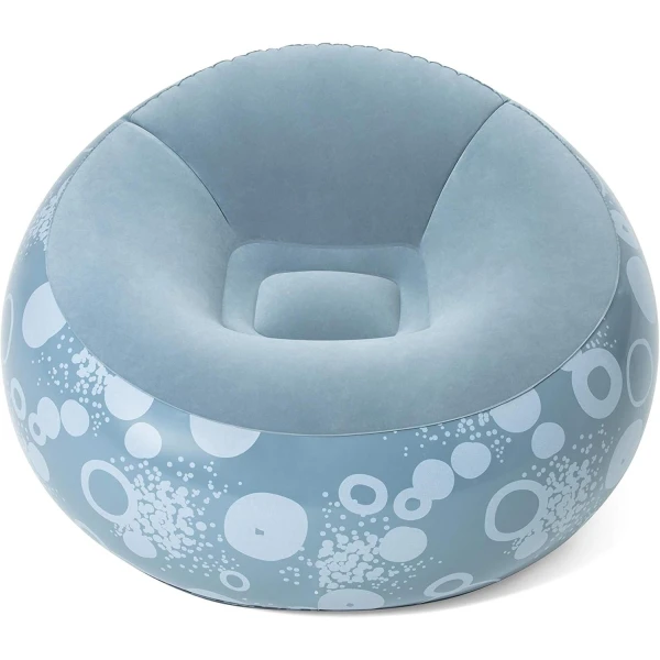 Puff Inflable Sillón Asiento Respaldo Bestway Silla Grande Variante Color Azul