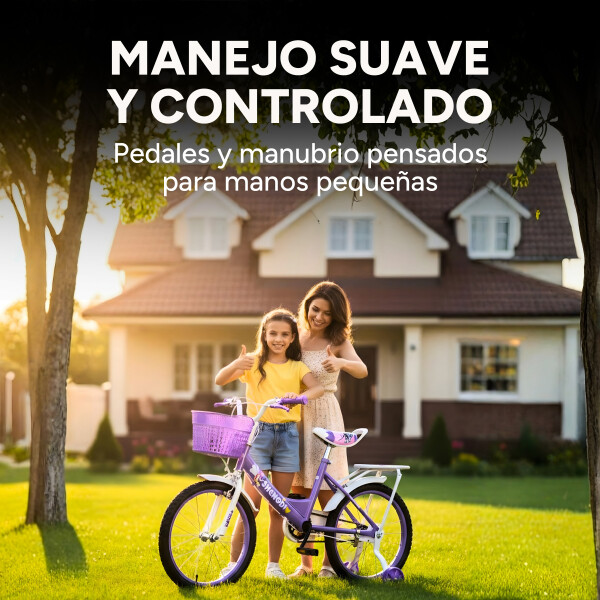 Bicicleta infantil Shengdi Rodado 18 Canasto Parrilla Hadas Color Violeta