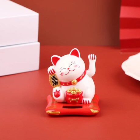 Gato De La Suerte Colores Pequeño Blanco