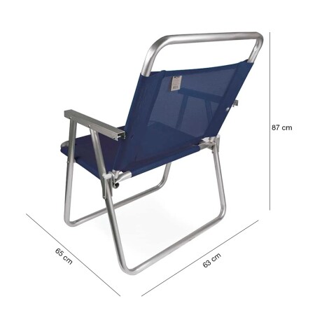Reposera Silla Alta Plegable en Aluminio Mor Oversize Azul Marino
