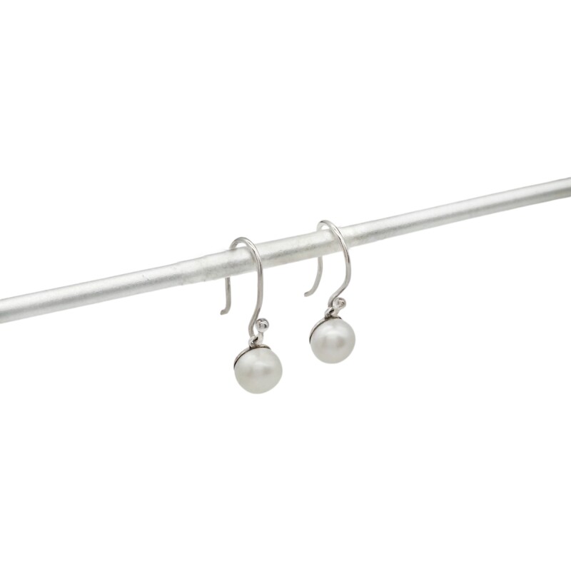 Caravanas Colgantes Perlas españolas-Plata 925-Con Perla-CA3210 conperla