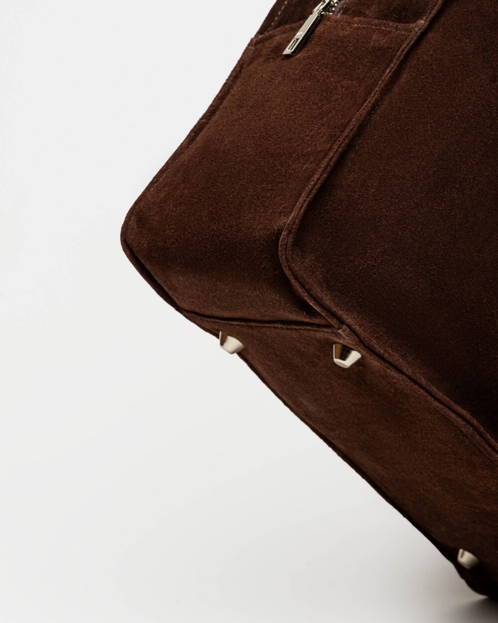 Bolso Capri en cuero gamuza Chocolate