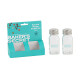 Set salero y pimentero vidrio c/tapa metal S/C