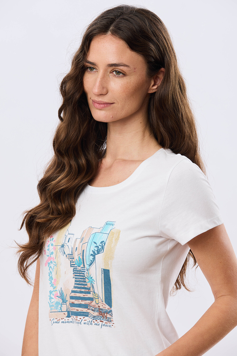 REMERA ESTAMPADA DE ALGODÓN Blanco