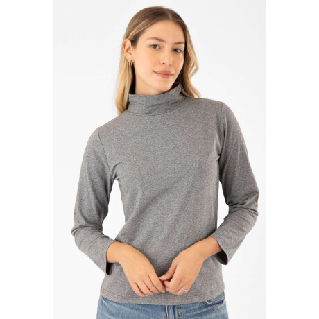 Polera algodón elastano Gris melange