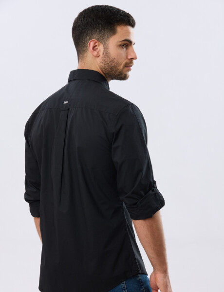 CAMISA LISA DE ALGODÓN Negro