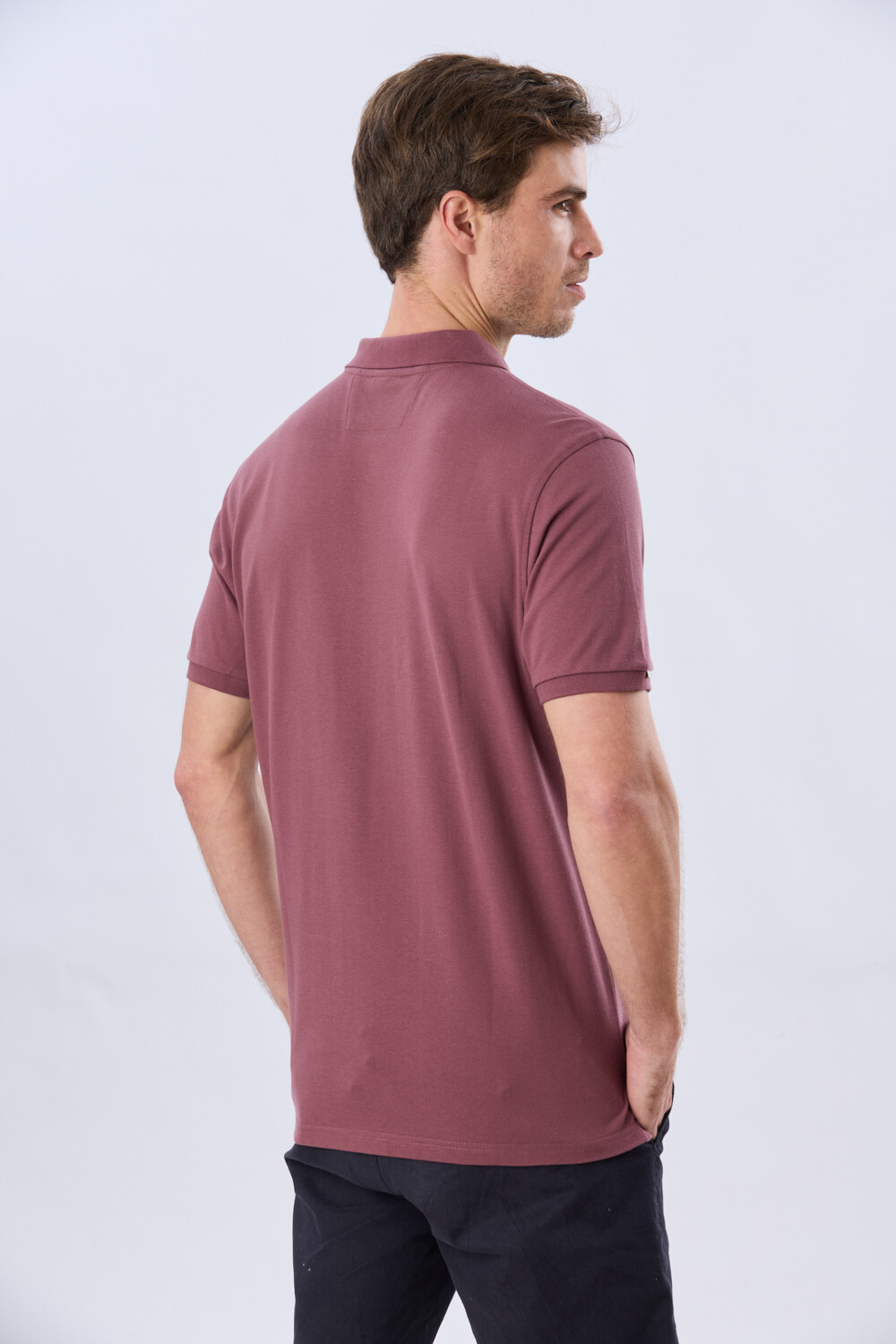 REMERA POLO LISA PIQUÉ Bordo